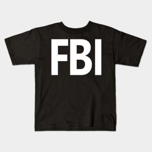 FBI Shirt Front Print White Kids T-Shirt